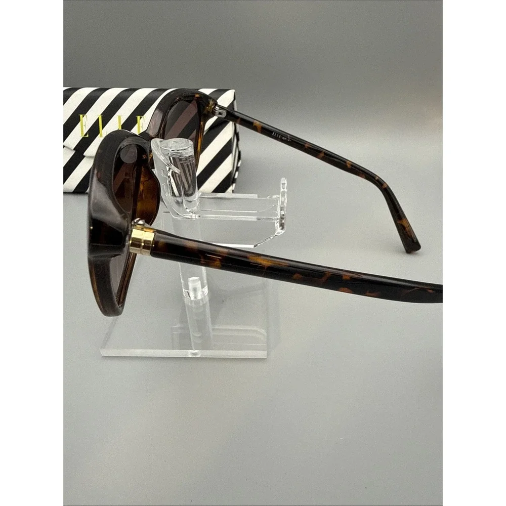 ELLE AUTHENTIC WOMEN'S TORTOISE OVERSIZED SUNGLASSES-POLARIZED BROWN LENS W/CASE
